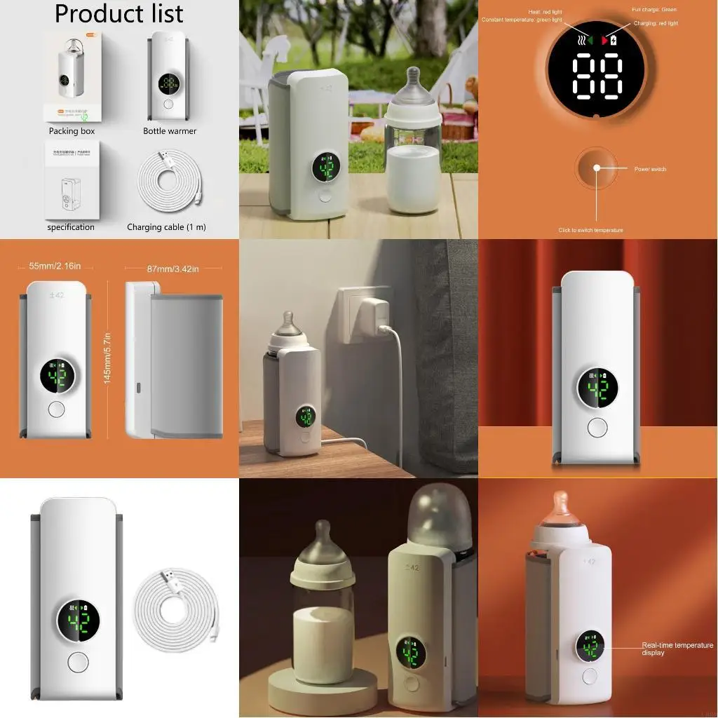 

Подогреватель детских бутылочек Беспроводной и портативный подогреватель детских бутылочек для путешествующих родителей L8RB