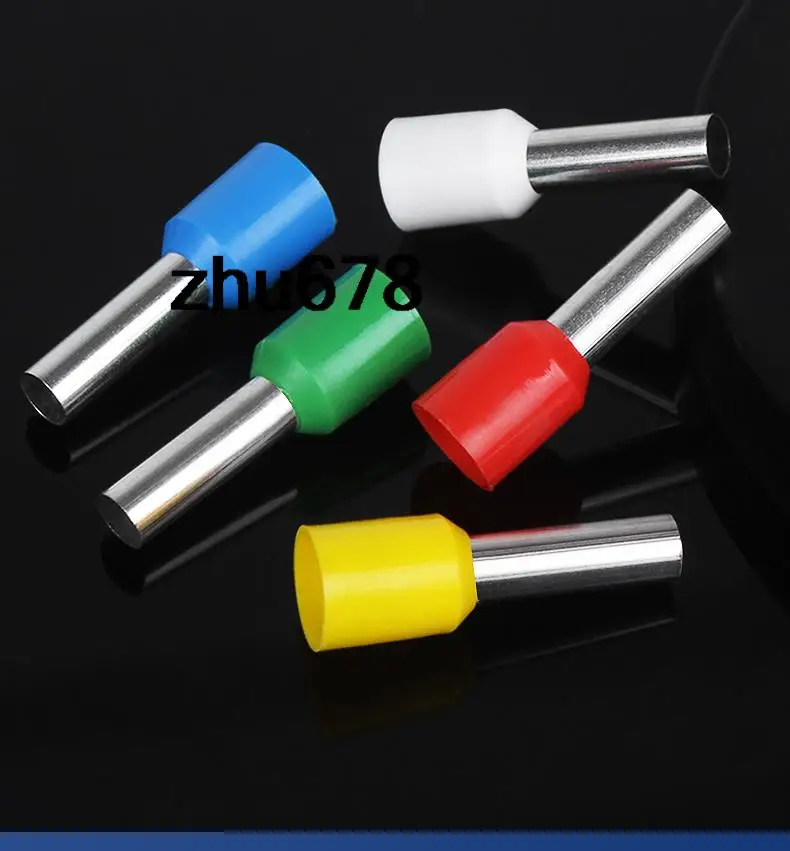 100pcs E0306 E0506 E7506 E1508 E1006 Insulated Ferrules Terminal Block Cord End Wire Connector Electrical Crimp Terminator Crim