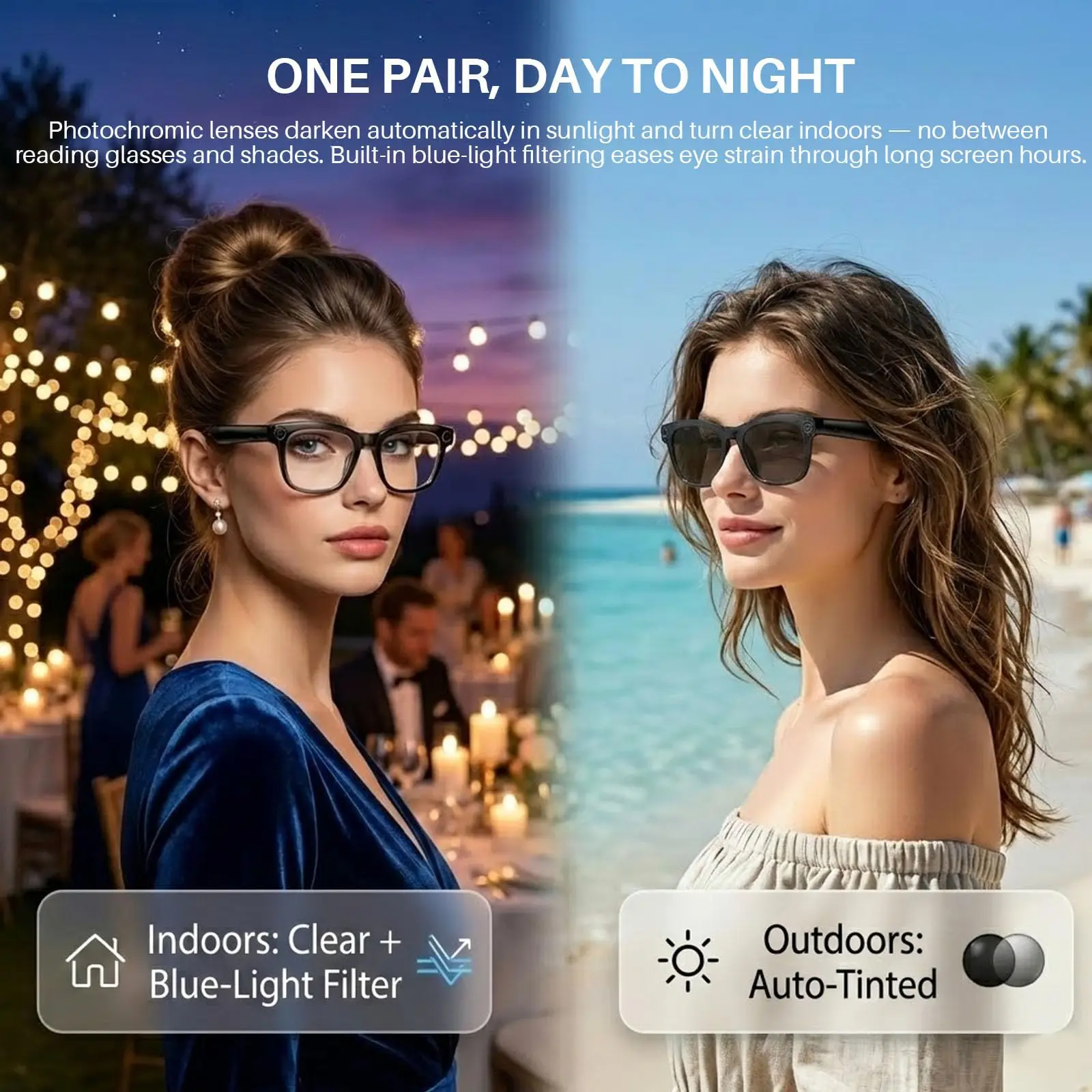 M08C Smart Audio Glasses 8MP Camera 1080P Video Dual Mic ENC Music Call Travel Wearable Eyewear  Smart  Glasses AI