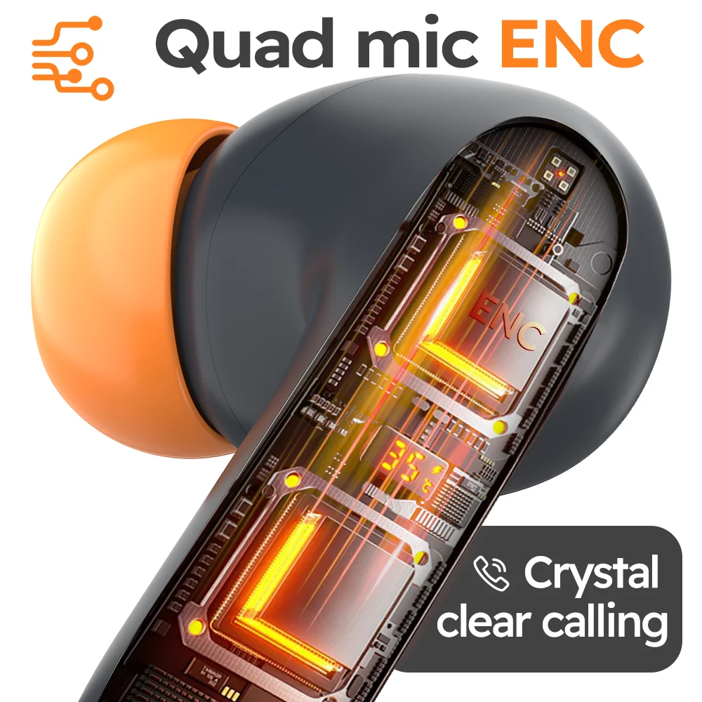 5.4 بلوتوث TWS سماعة لاسلكية تعمل بالبلوتوث سماعات الكمون المنخفض للغاية ميكروفون مزدوج ENC إلغاء الضوضاء في الأذن سماعات بلوتوث