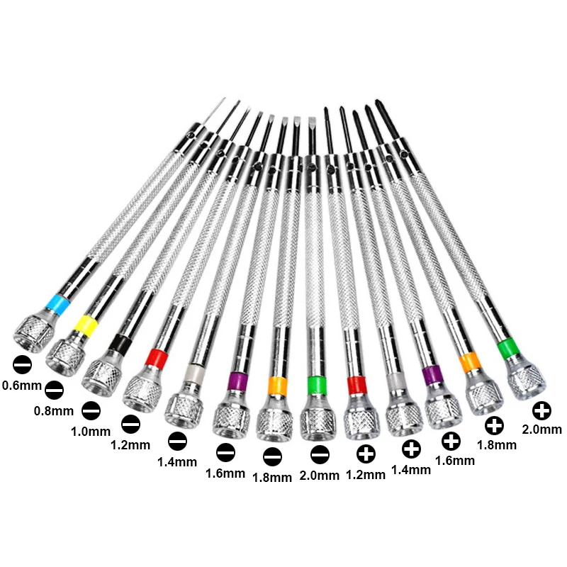 

13PCS Watch Tool Repair Screwdriver Set with spare 0.6mm-2.0mm Slotted/Cross Screwdriver kit Professional Watchmakers Watch Tool
