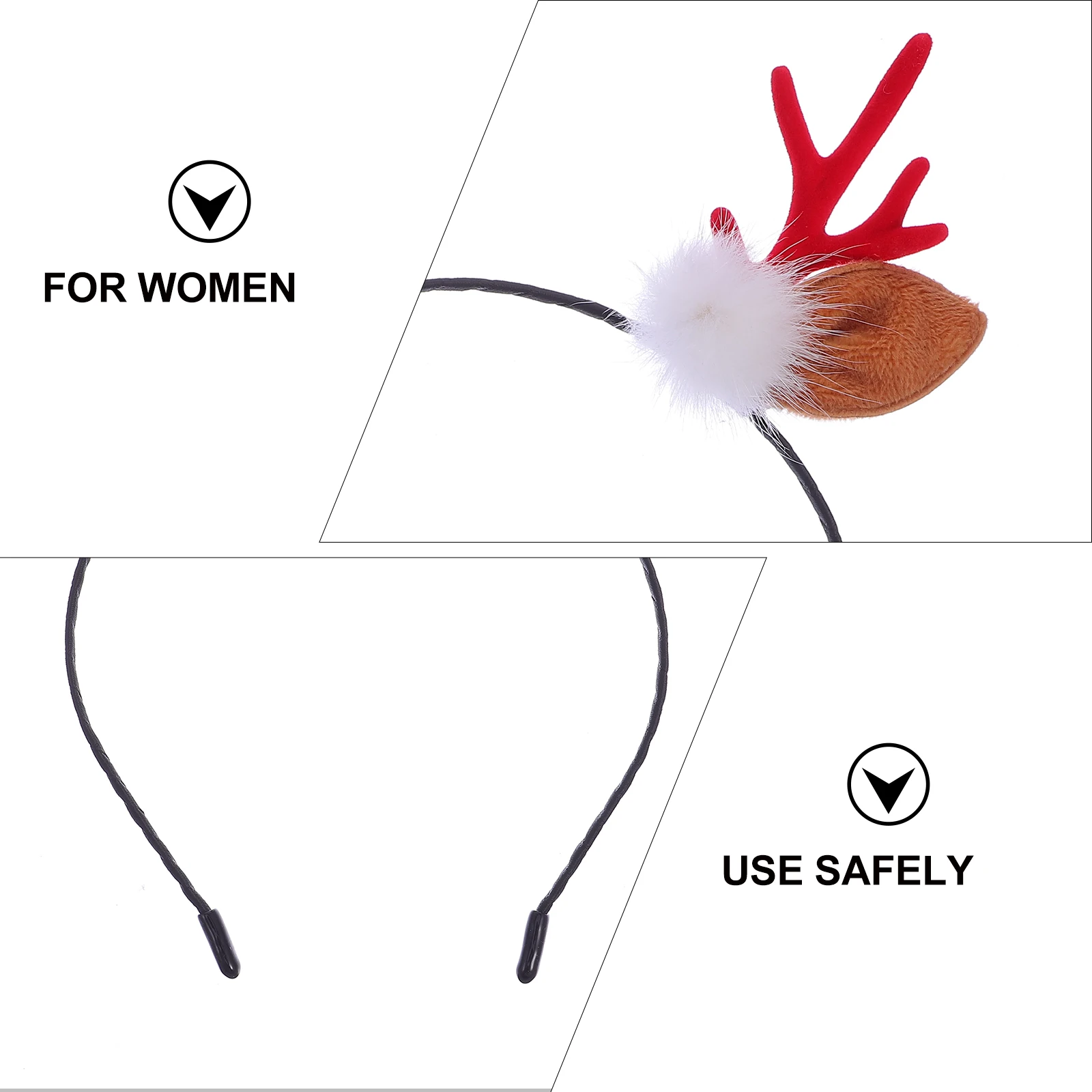 

4Pcs Charming Christmas Headpiece Hairband With Deer Antlers Ears Perfect For Celebration
