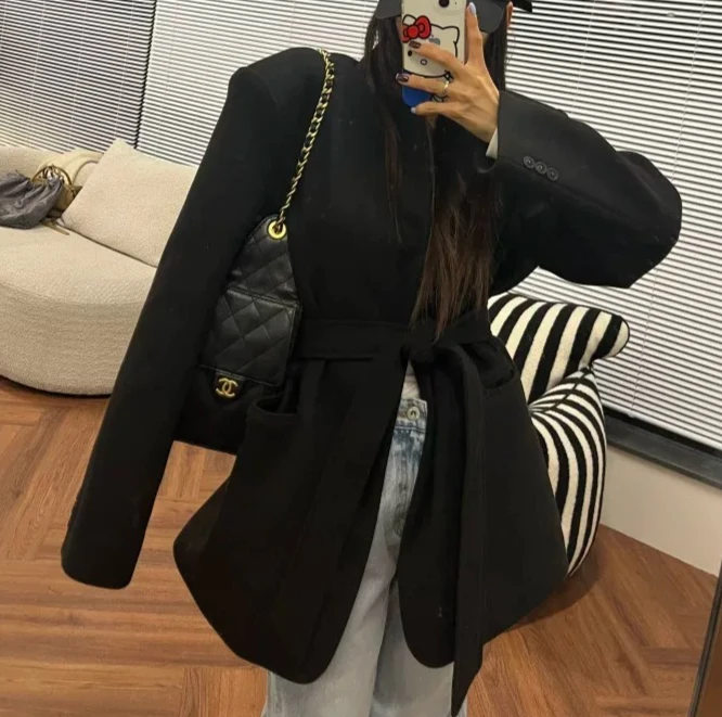2026 Autumn/winter Fashionable Women's Woolen Jacket Loose Commuting Faux Woolen Jacket