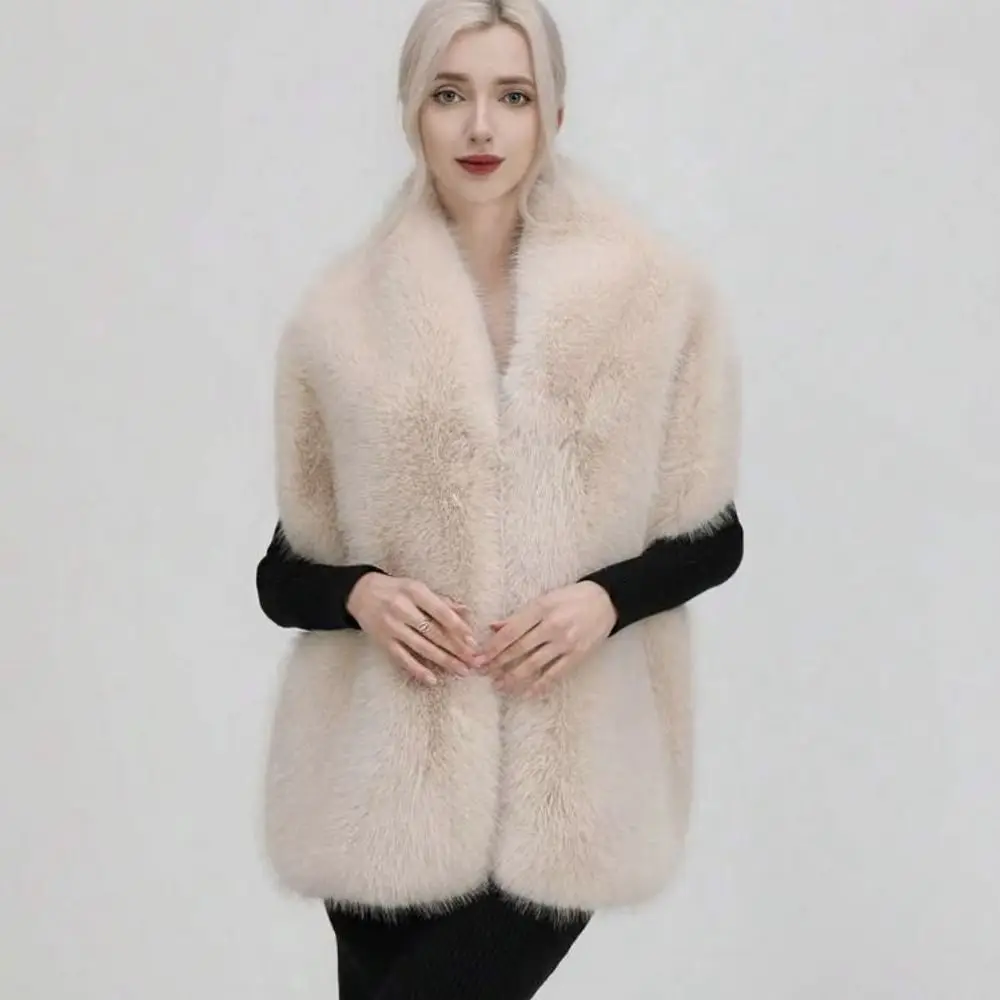 Sweet Faux Rabbit Fur Imitation Mink Fur Scarf Thicken Neck Warmer Scarf Korean Style Pure Color Fluffy Shawl Cold Proof