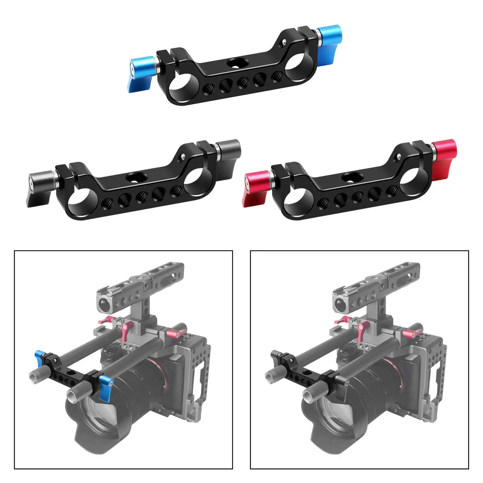 15mm Railblock Equipment Replacement Rod Clamp Mount Camera for Video Camcorder DSLR Camera Rig Shoulder Support Rail System