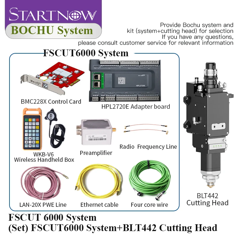 Startnow BOCI 4KW BLT310 Fiber Automatic Focusing Intelligent Monitoring Laser Cutting Head With FSCUT2000E Controller System Se
