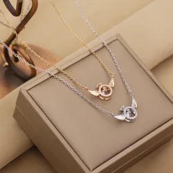The Heart-beating Clavicle Chain with Smart Angel Wings Is A Stylish, Light Luxury, Niche Design and Temperament Gift