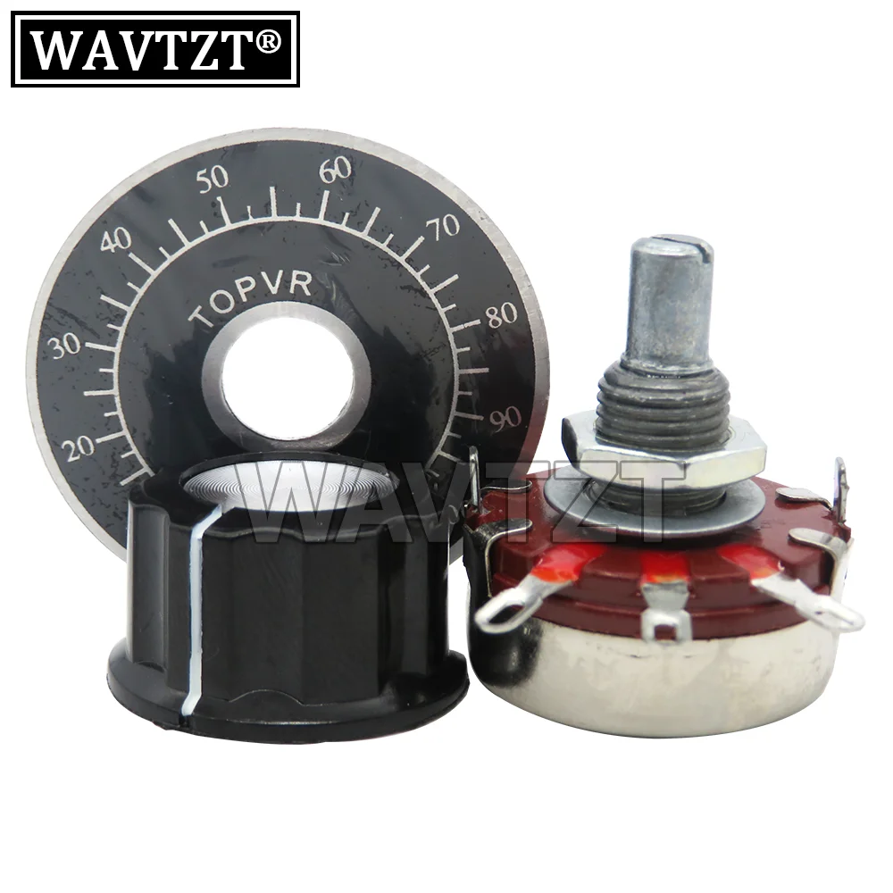 1 Set = 3PCS WTH118 DIY Kit Parts 2W 1A Potentiometer 1K 2.2K 4.7K 10K 22K 47K 100K 470K 1M MF-A03 + WHT118 + 0-100