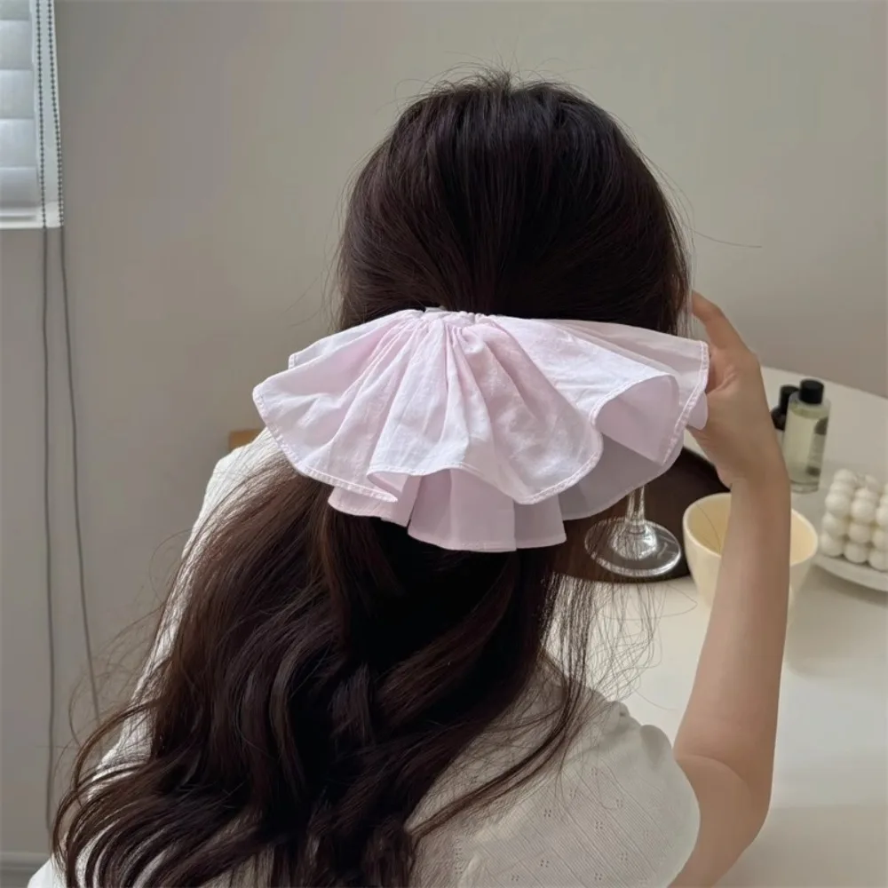 

Double Layer Checkered Hair Clip Bow Elegant Oversized Hair Scrunchies French Style Sweet British Style Hairpin