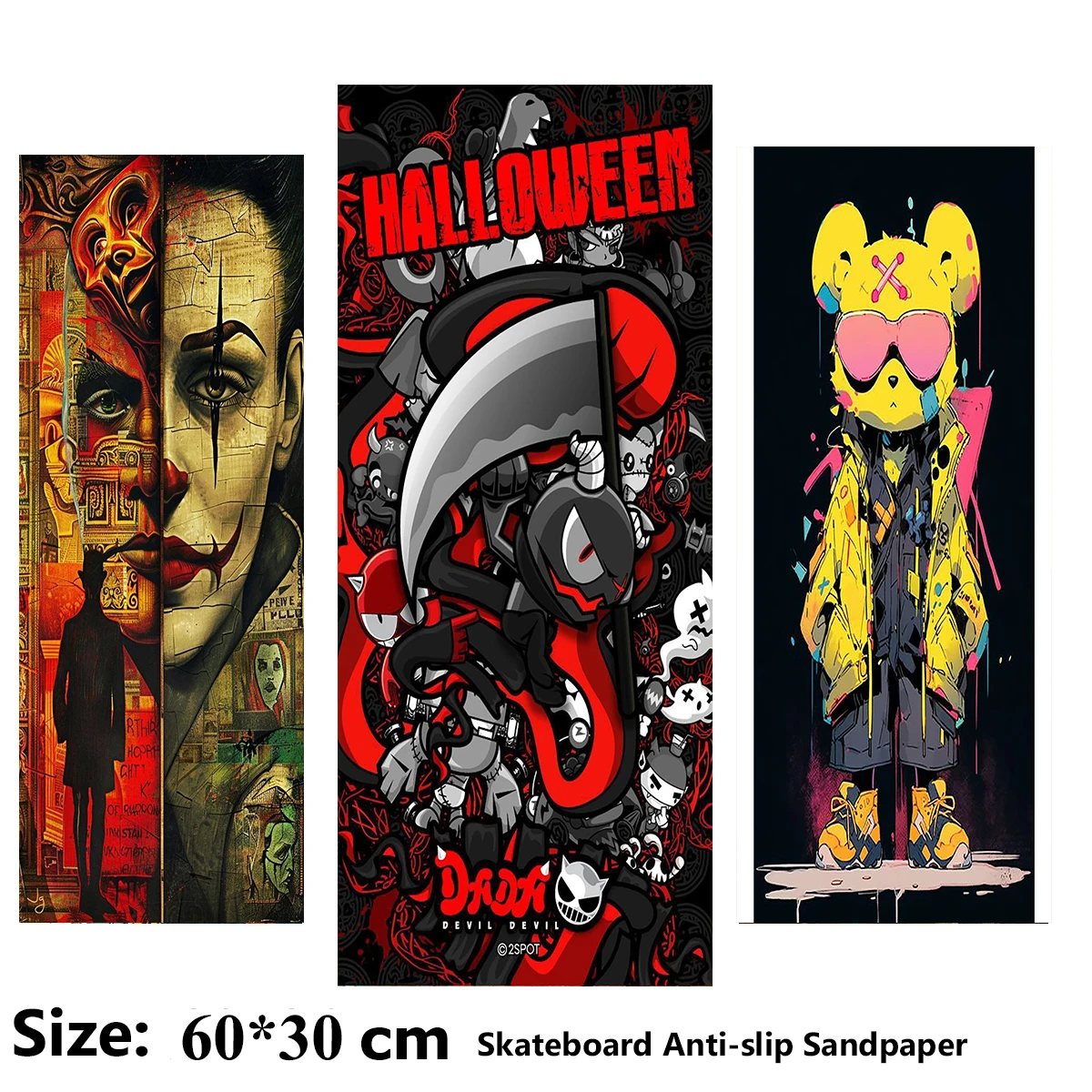 

Cartoon Bear In Yellow Coat Pattern Electric Scooter Anti-slip Sticker Sandpaper Skateboard Grip Tape Sheet 60*30cm