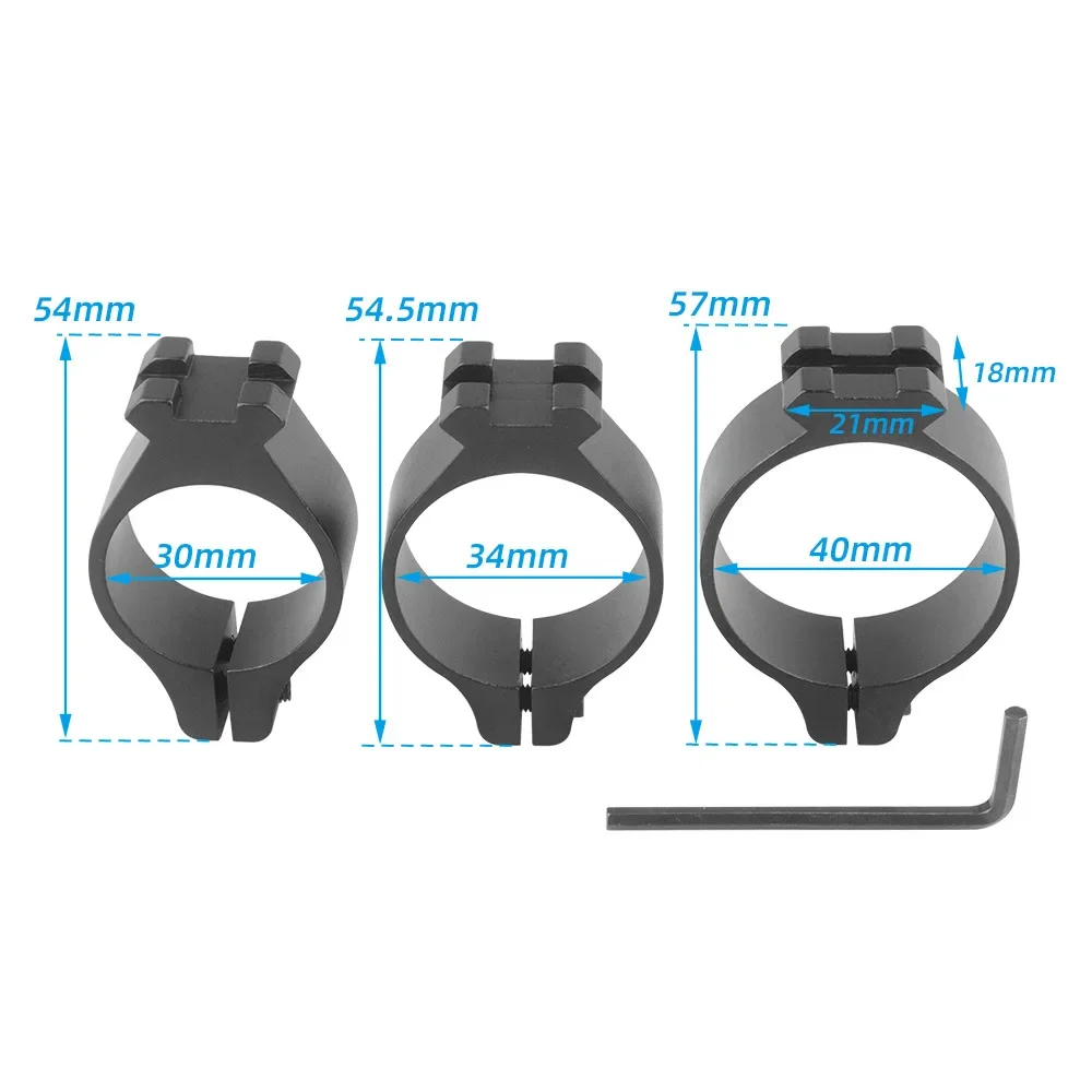 30/34/40mm Scope Ring Mount Base Flashlight Laser Sight Holder 55mm High Optics Riflescope Tube Clamp Toy Gun Accessories