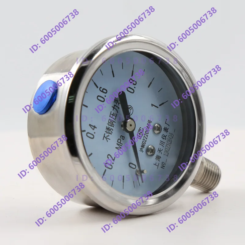 Y-60BF Stainless Steel Pressure Gauge Radial Type 0-40MPa Vacuum Gauge - 0.1-2.4MP