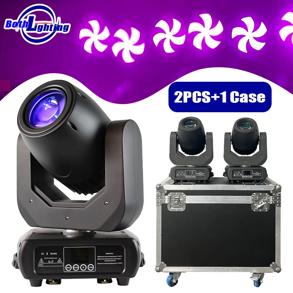 2PCS in a Case150W Spot Moving Head Lights 18Prism 8Gobo Stage Lights DMX512 DJ Lights For Wedding Church Party Disco Dj