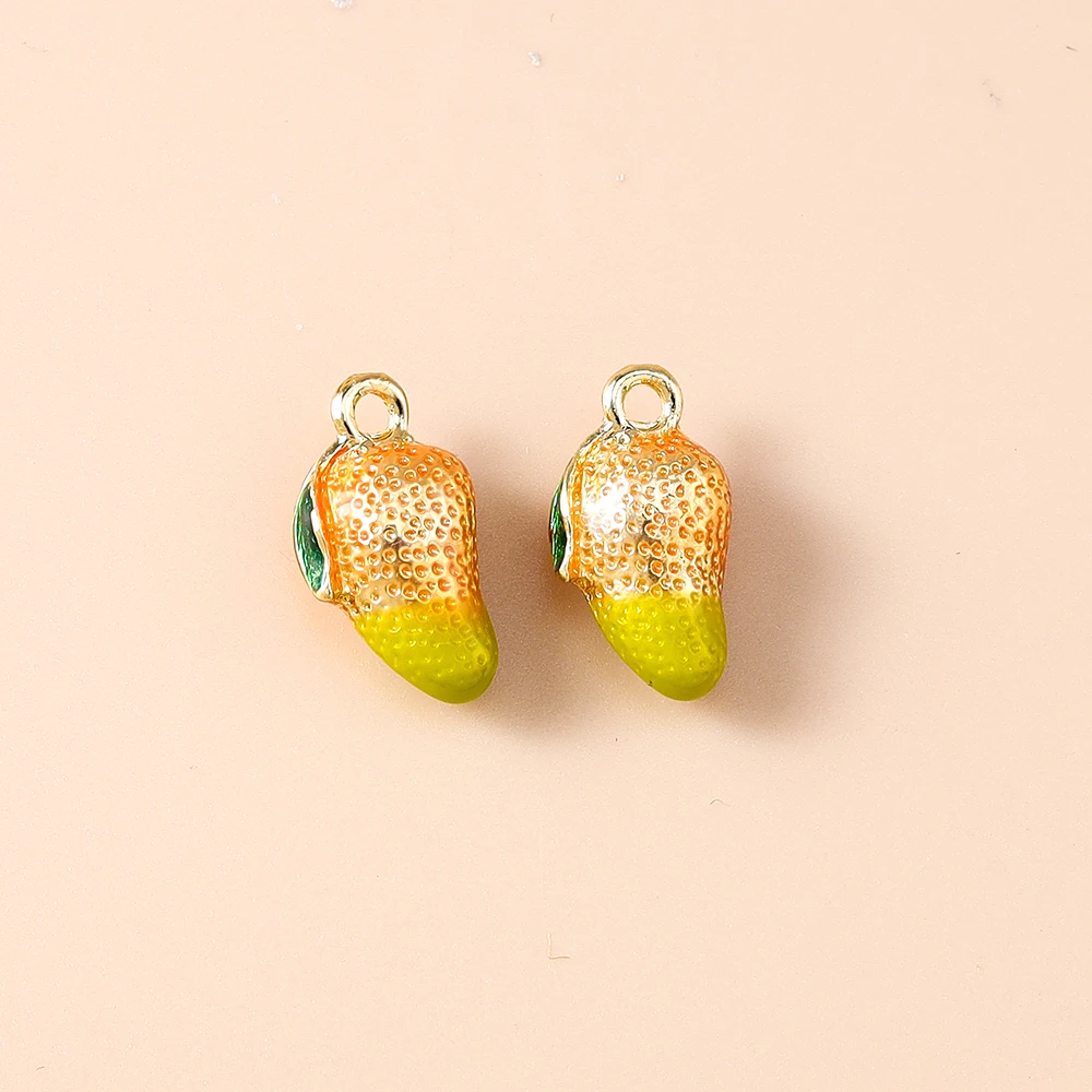 5 Stück Niedliche Gemischte Obst- und Gemüseanhänger: Kirsche, Traube, Mais - Emaille-Charms für DIY Schmuckherstellung, Halsketten und Ohrringe – Detail 20