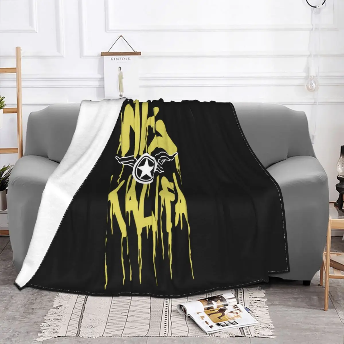 Rare Vintage Wiz Khalifa Large Black Yellow Pittsburgh 011119B Customiz Many Colors Throw Blanket