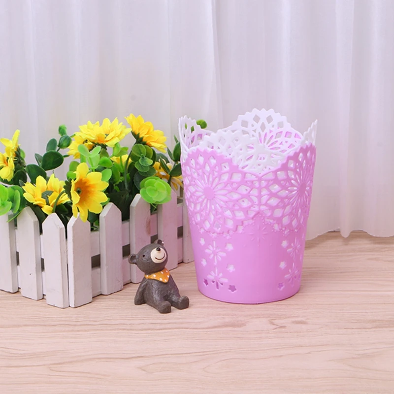 Hollow Flower Brush Storage Pen Pencil Pot Holder Container Desk  Gift