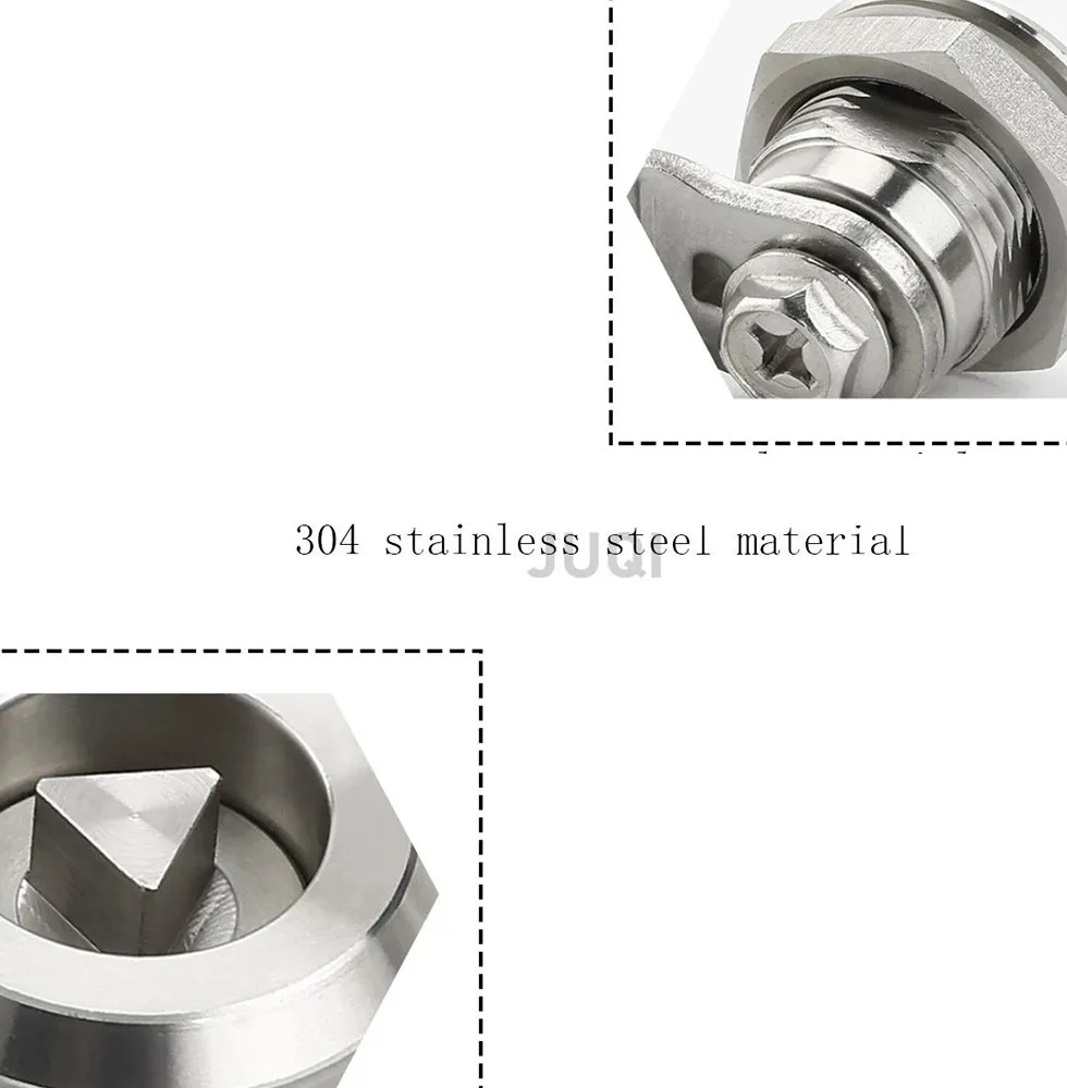 22mm 분배 캐비닛 잠금 패널 잠금 304 스테인레스 스틸 초승달 잠금 실린더 캐비닛 도어 잠금 캠 캐비닛 잠금 MS705