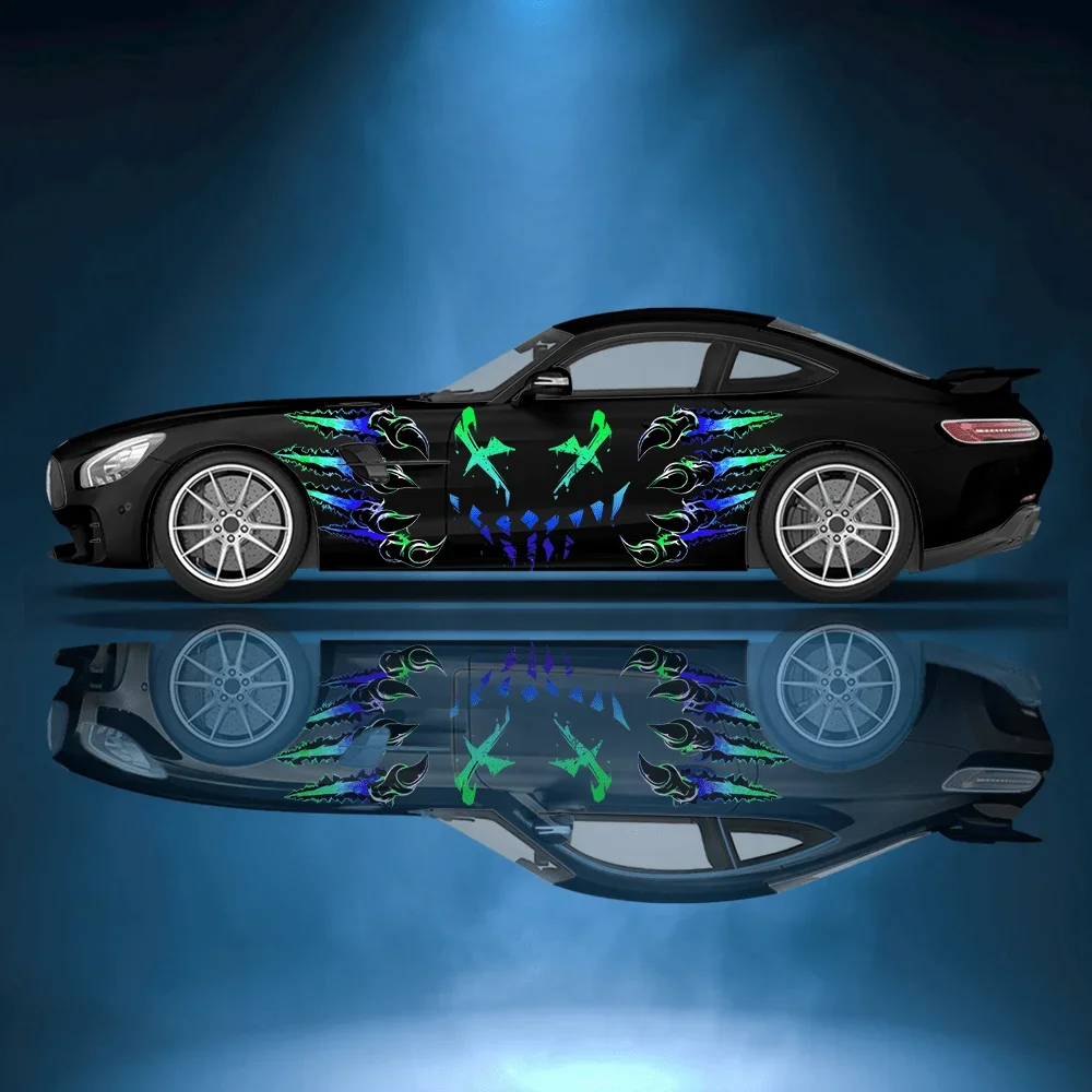 Horror Face Sharp Claw Car Vinyl Wraps Decal Self-adhesive PVC Sticker Suitable for Trucks SUV Decoration Auto Accessories Gift