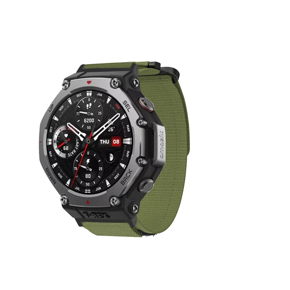 Huami Amazfit T-Rex 3 용 나일론 스트랩 시계 밴드, Amazfit Trex3 스마트워치 야외 루프 스포츠 팔찌, 도구 포함 손목 밴드