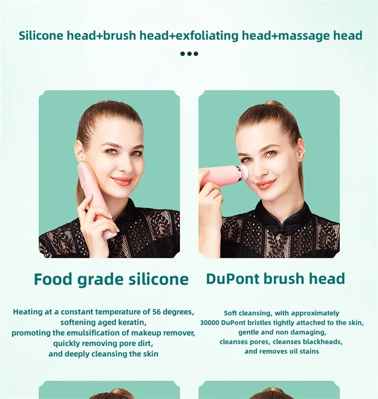 متعددة الوظائف الدورية الوجه مدلك التنظيف العميق لينة سيليكون فرشاة تنظيف الوجه فرشاة تنظيف الوجه الكهربائية #5