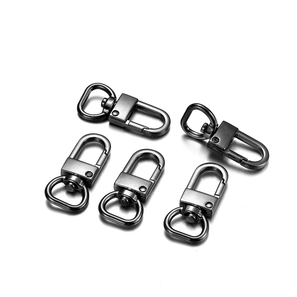 4Pcs Swivel Clasps D Rings Alloy Metal Lanyard Snap Hooks Clip Hook for Keychain Bag Key Rings Jewelry Making Crafting Supplies