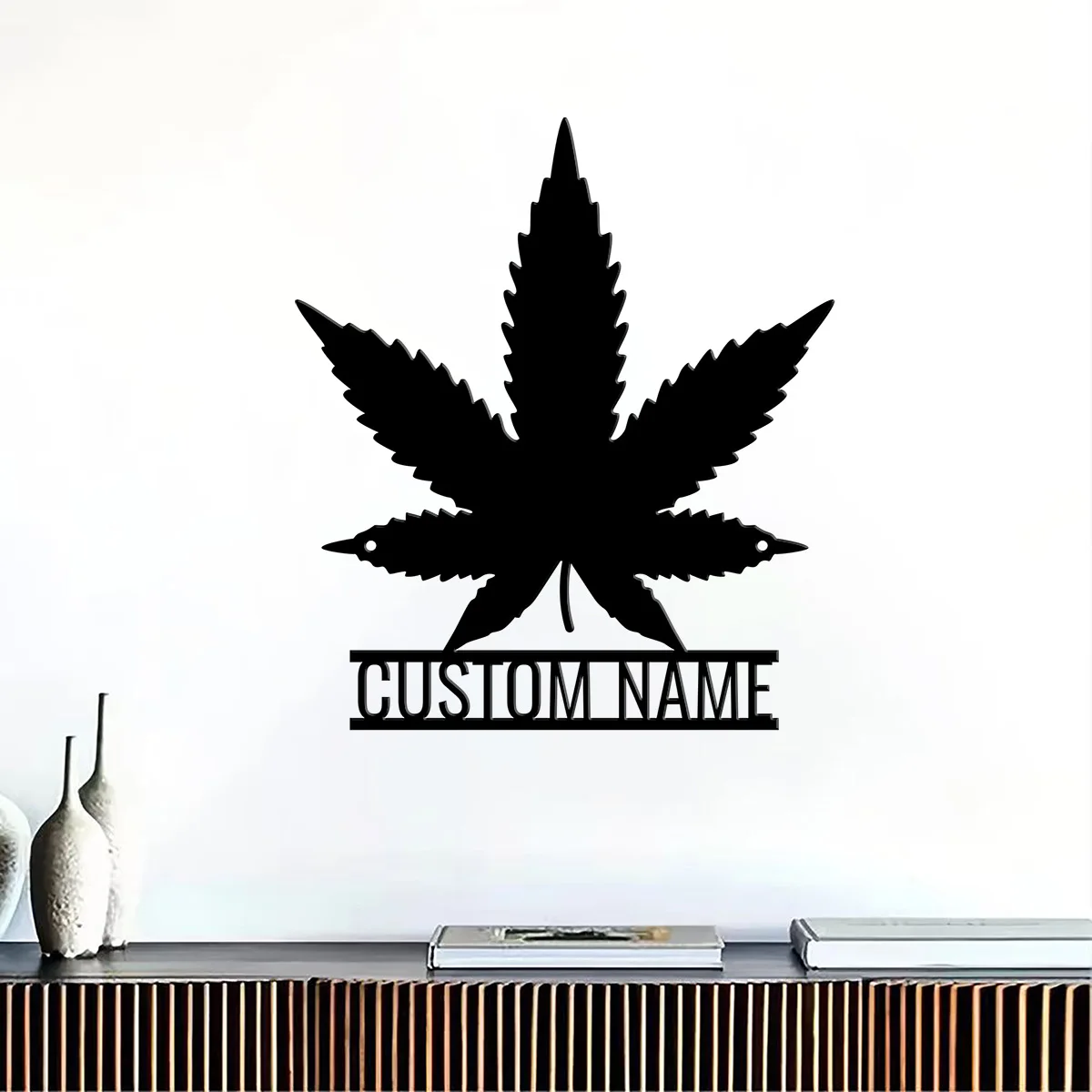 Custom Metal Wall Art Personalized Marijuana Name Sign Home Decor Metal Sign Smoker Name Sign Birthday Gift