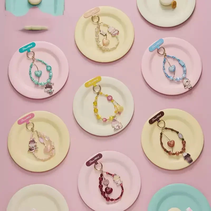 

POP MART DIMOO CRUSH ON COFFEE Series Phone Chain Mystery Box Очаровательный кофейный тематический шарм Идеально подходит для мобильного декора