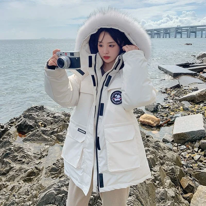 New Winter Down Cotton-padded Clothes Women's Medium and Long Ins Tide Tooling Student Explosion Cotton-padded Jacket Parkas