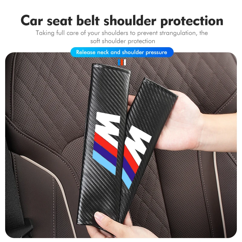 الكربون مقعد السيارة حزام الكتف بطانة حماية اكسسوارات لسيارات BMW E70 E91 E30 G30 E53 M3 M5 X6 X4 X7 E92 E93 X1 X3 X5