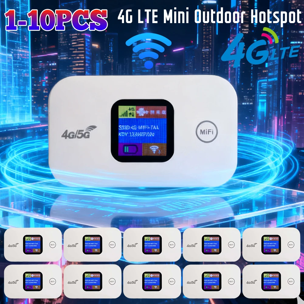 

1-10PCS 4G WiFi 6 Mobile Hotspot Router Outdoor Hotspot Sim Card Slot Portable Wireless Router WiFi Hotspot For Home Travel New