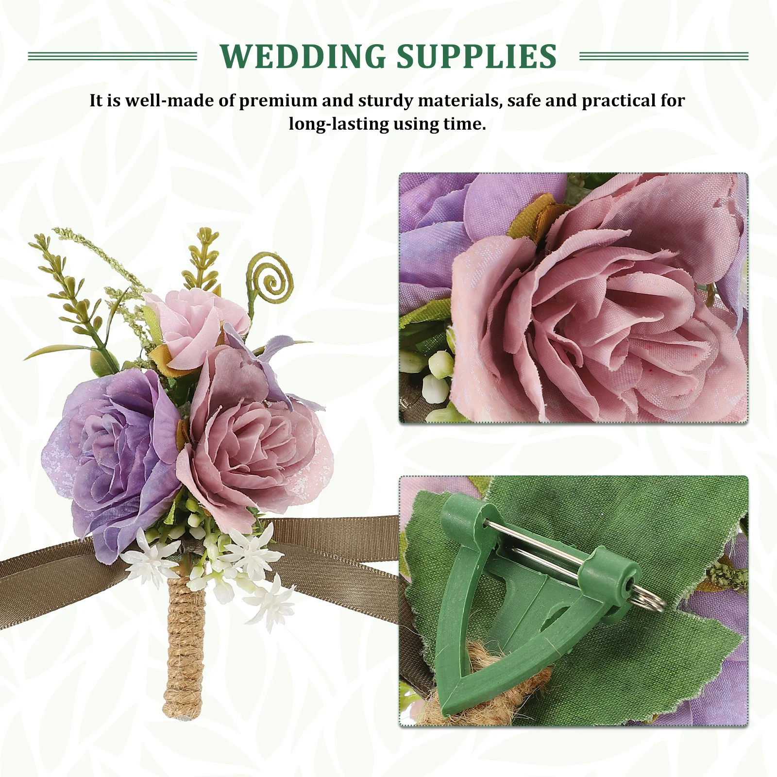 

1Set Bride Wrist Corsage Flower Bracelet Artificial Floral Wristlet Handmade Wedding Flowers Accessories Romantic Decor