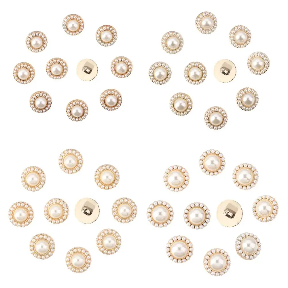 10Pcs Alloy Pearl Clothing Buttons DIY Clothing Sewing Button Needlework Handmade Accessories Decorative Sewing Accessories