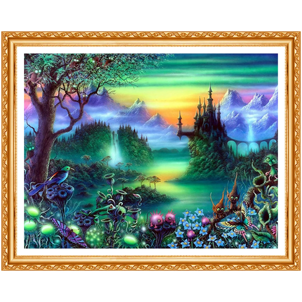 DIY Diamond Painting Cross Stitch Scenery Decorative Needlework Diamond Embroidery Diamond  Full Square