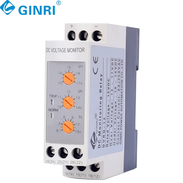 Relé de monitor de voltaje GINRI 12Vdc DVRD Relé de protección contra sobretensión