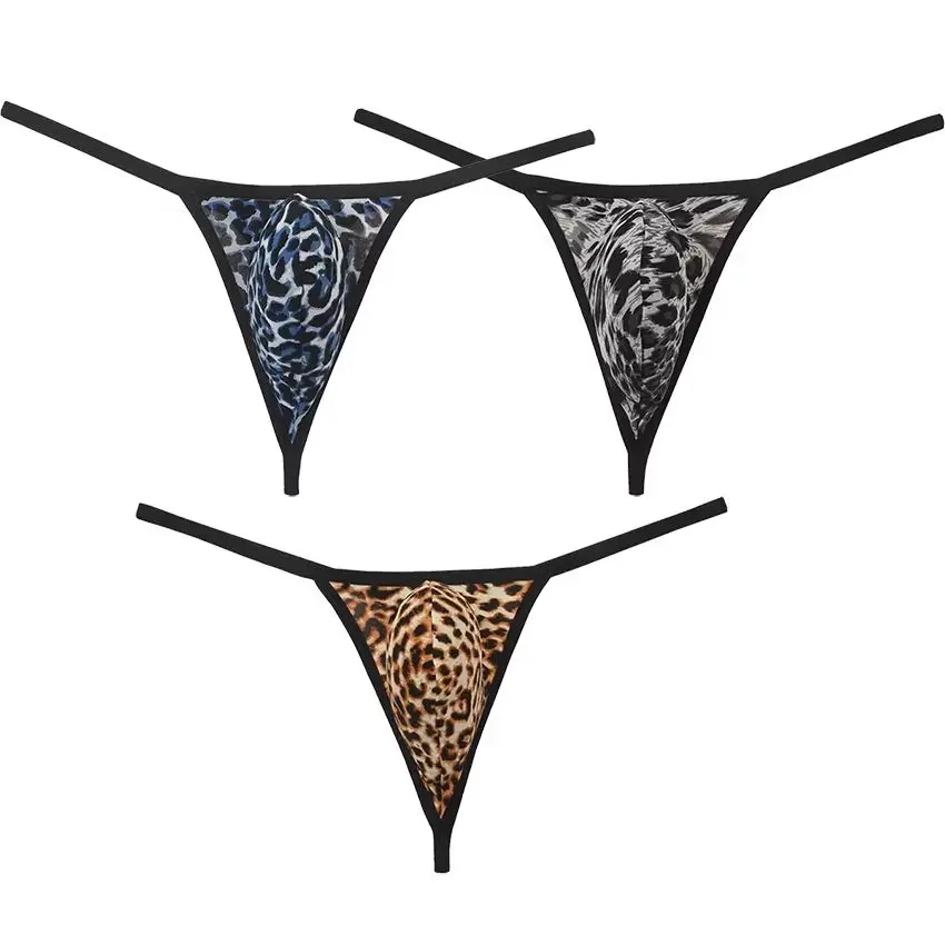 

Thongs Men's Pouch Brazilian Underwear Male G-String Mini Bikini Briefs Enhancing Bulge Comfortable Tangas Soft Poolside Sexy
