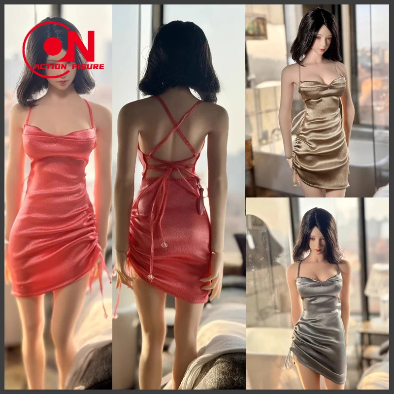 

Масштаб 1/6, женская одежда, сексуальная атласная юбка на шнурке, модель платья, подходит для 12 дюймов TBL S07C S10D, фигурка солдата, тело куклы