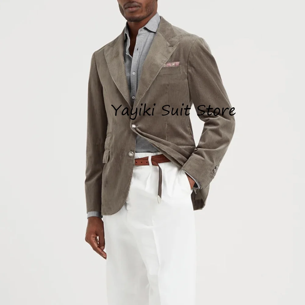 

Модный костюм с воротником, пальто с двумя пуговицами, вельветовая мужская куртка, повседневные мужские куртки, пиджаки для мужчин, мужской пиджак, одежда