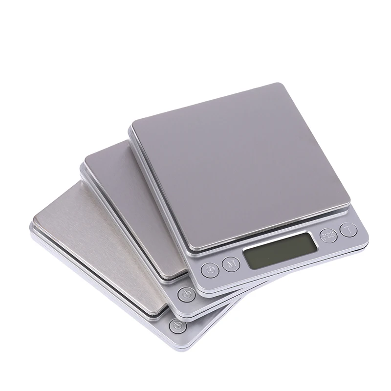 Balance de cuisine numérique avec écran LCD, mini poche, bijoux en acier inoxydable, balance électronique, poids en grammes d'or, 0.1g-1000g, 2000g, 3000g