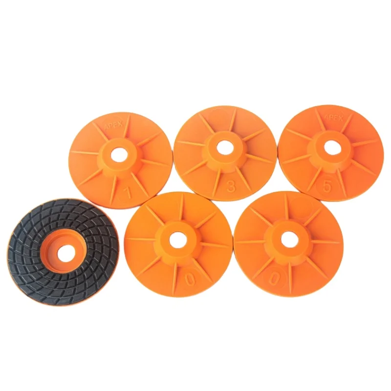 7 Stück 4" 100mm Schleifscheiben mit Schnallenverschluss für Nass- und Trockenpolitur, Flexible Scheiben für Stein, Quarz, Marmor, Granit, Beton-Schleifen – Detail 7