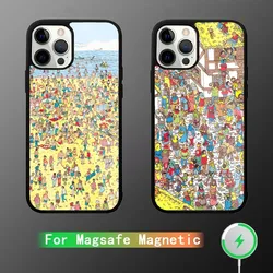 Game Wheres W-WallyS Waldo Book Phone Case For iPhone 16,15,14,13,12,11,Plus,Pro,Max Mini Magsafe Magnetic Wireless Charging