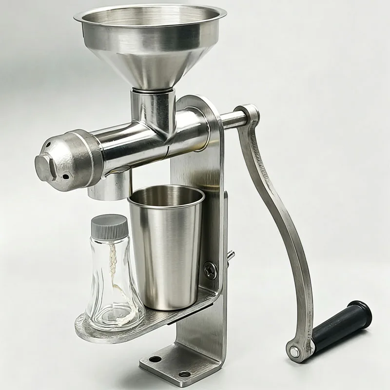 Manual Oil Press Machine Stainless Steel Oil Extractor Machine Detachable Oil Presser for Effortless Cleaning Household