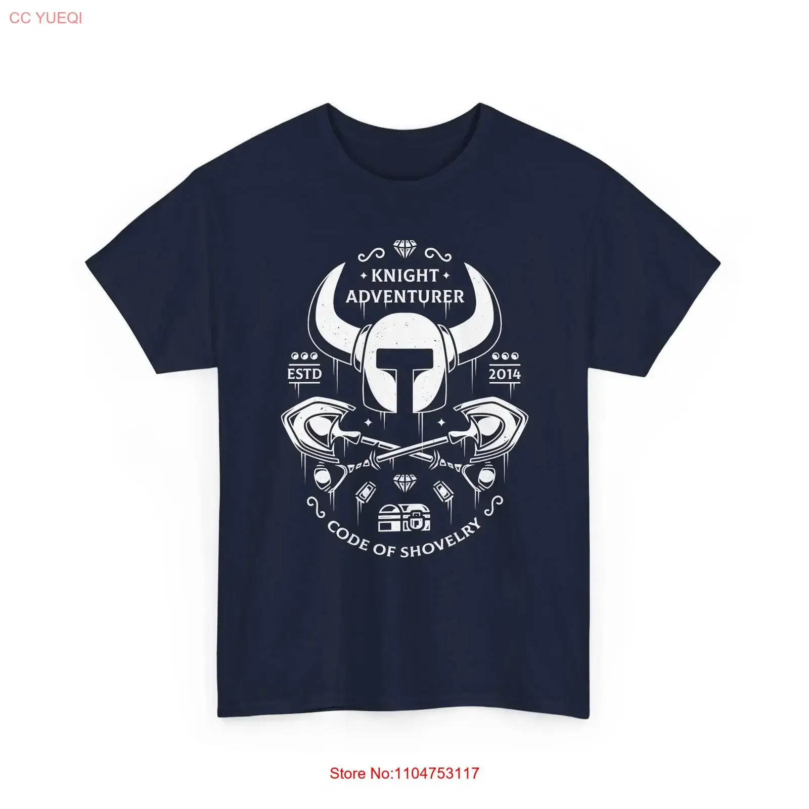 Knight Adventurer T shirt Shovel Video Game Plage long or short sleeves vintage Washed fashion Breathable Versatile Unisex Soft
