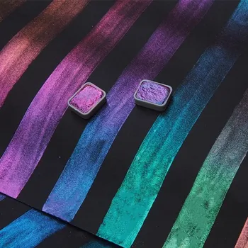 Pintura aquarela sólida metálica, 16 cores, profissional, aquarela perolada, para pintura, materiais de arte