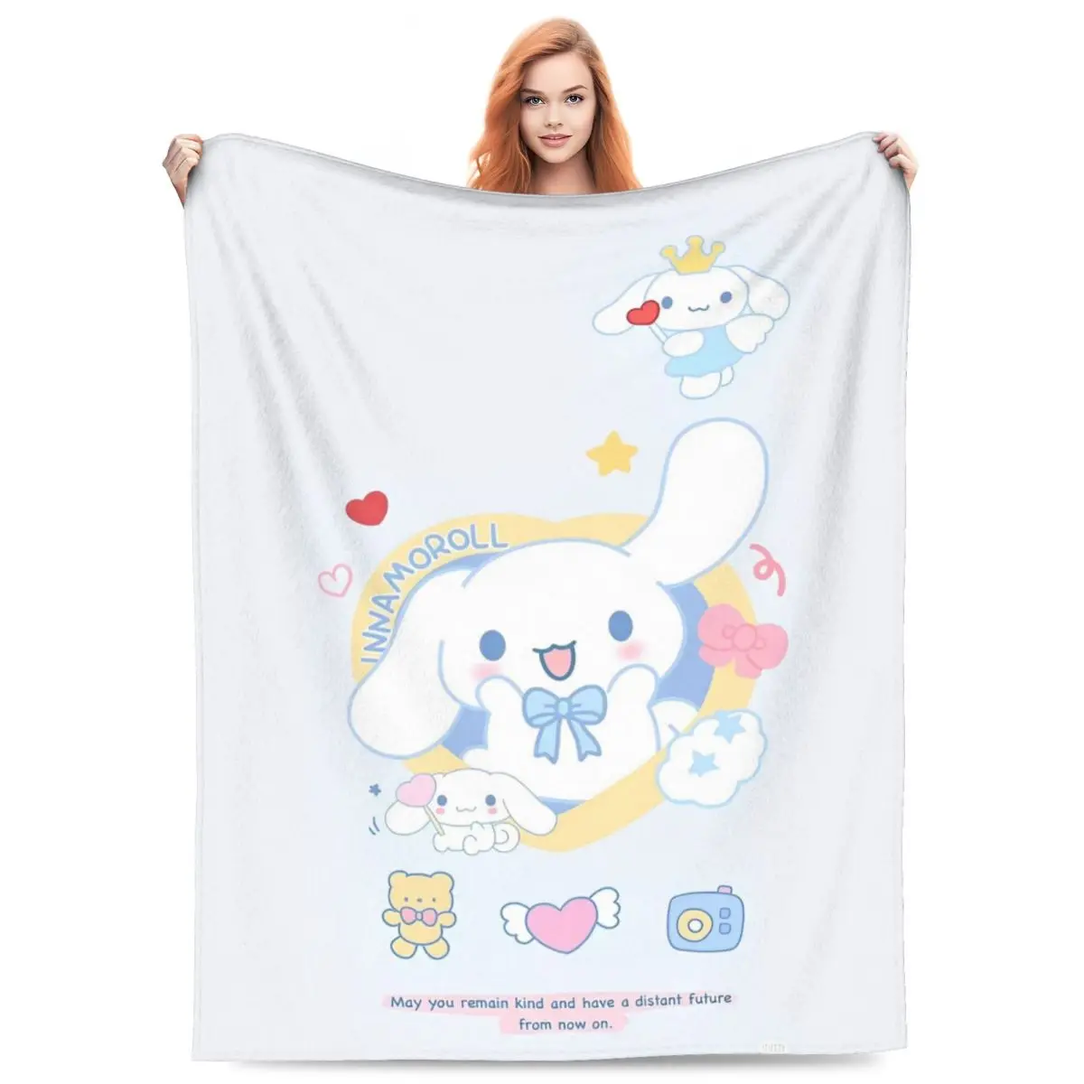 Cinnamoroll Blanket Travel Office Flannel Throw Blanket For Home Decor Warm Soft Custom DIY Quality Bedspread Gift Idea