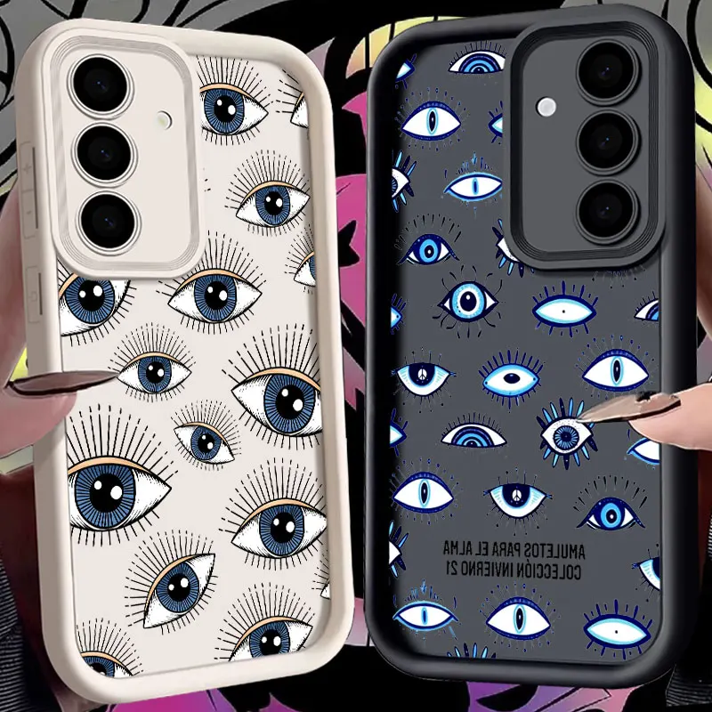 

The Evil Eye Blue Eyes Phone Case For Samsung S26 S25 S24 S23 S21 S20 Ultra For Galaxy S25 S24 FE S26 Plus Funda Silicone Cover