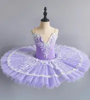 Tutú de Ballet profesional azul cielo para niñas, tutú de panqueque, vestido de fiesta de bailarina, traje de baile de Ballet para mujeres y niños