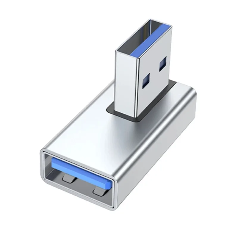Adaptador de conector de extensión USB 3,0 A macho a hembra en ángulo izquierdo, derecho hacia arriba y hacia abajo, 90 grados, para ordenador portátil, PC, convertidor de cargadores USB
