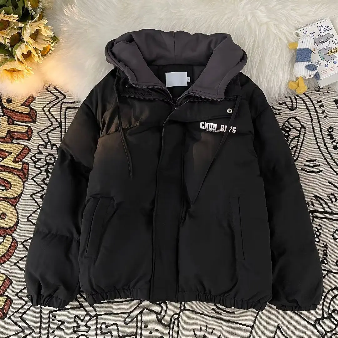 

New American Style Thickened Casual Cotton Jacket for Men Warmth Design Sensation Outerwear Standard Fit Youth Trend Polyeste...
