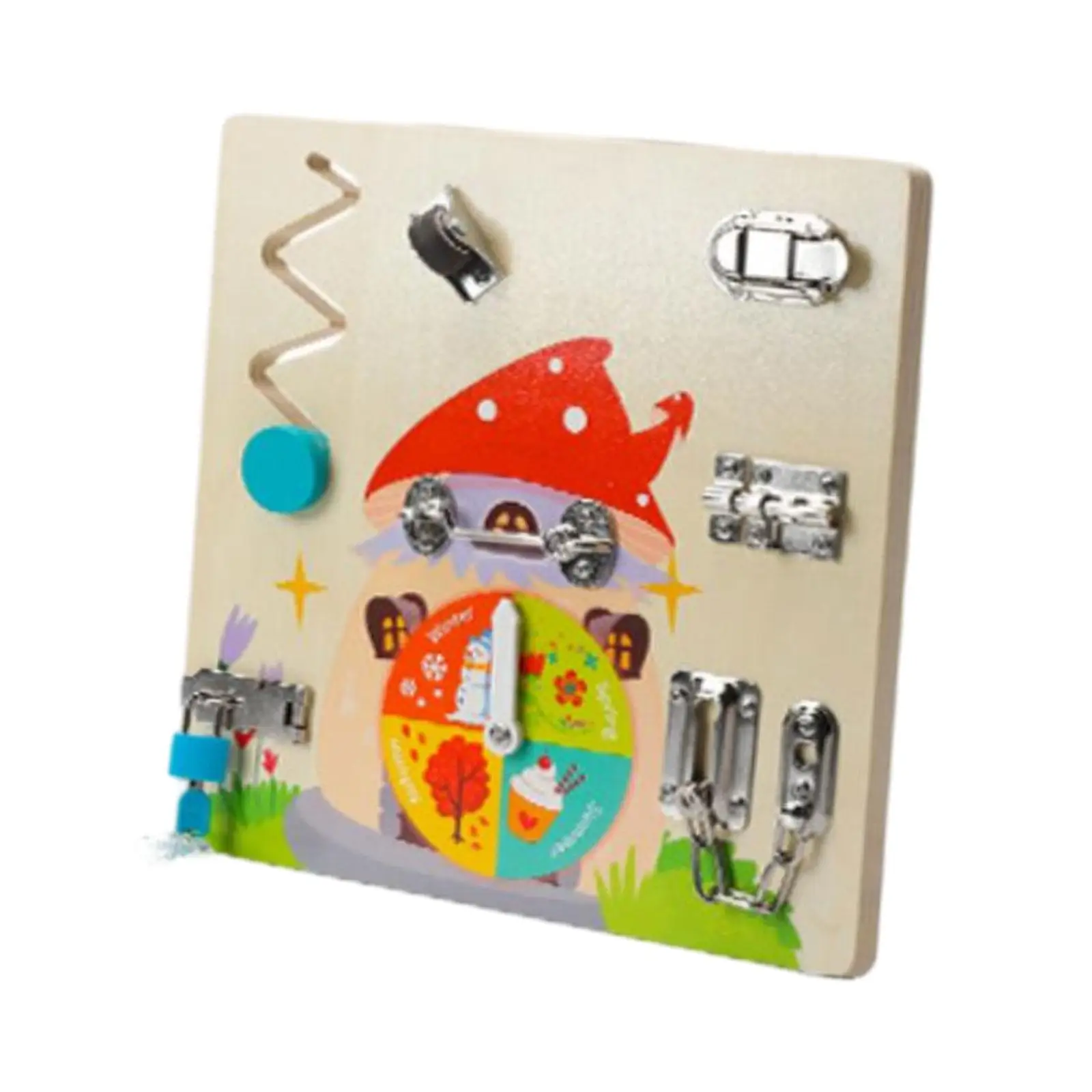 

Wooden Busy Board Montessori Educational Fine Motor Skills Preschool Sensory Board Learning Toy for Kindergarten Holiday Gift