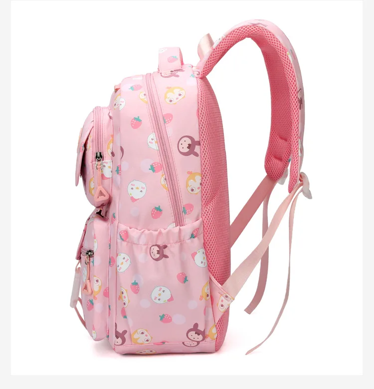 Mochilas escolares para meninas, bolsa de grande capacidade com lancheira, estojo de lápis, mochila de estudantes, bolsa de livros fofa para crianças